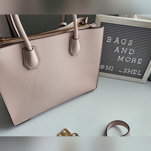 Michael Kors Mercer Large Convertible Leather Tote Bag (Soft Pink) NWT - Picture 6 of 8